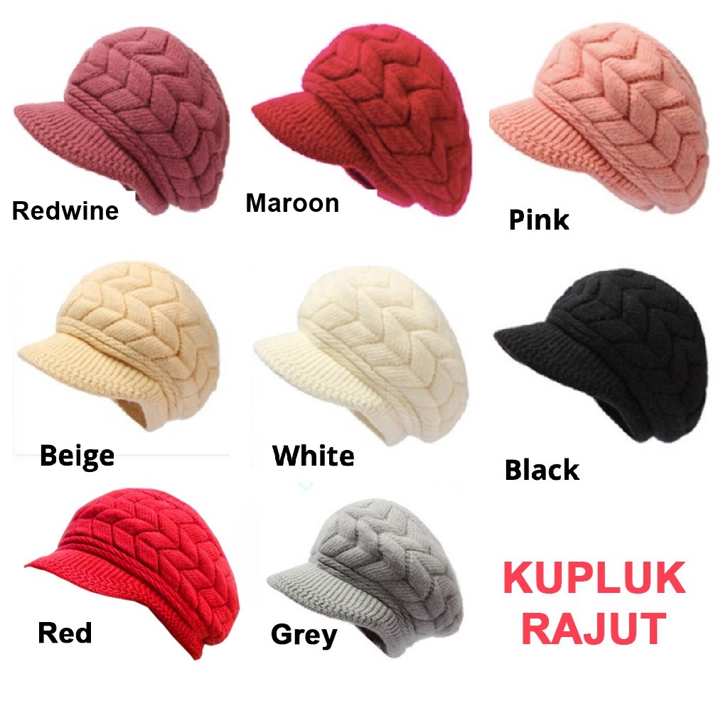 Topi Kupluk Wanita Rajut Hangat Musim Dingin