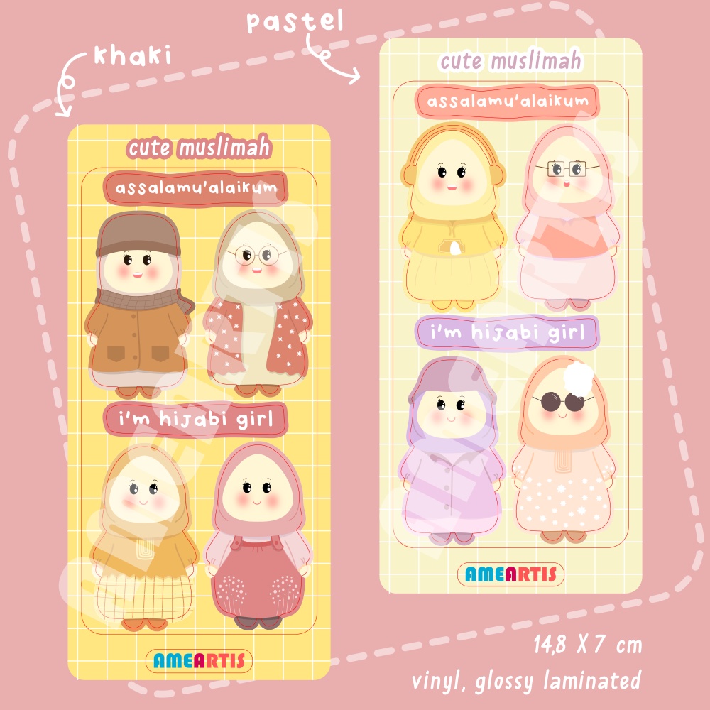 Ameartis Cute Muslimah Sticker Sheet
