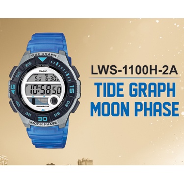 [ PROMO ] Jam Tangan Wanita Casio LWS-1100H-2AVDF / LWS-1100H  Digital Rubber Strap Original Garansi