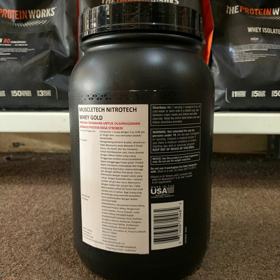 (Bonus Shaker/Sample) MT Nitro Tech Nitrotech Whey Gold Protein 2 lbs 2.2 Lbs
