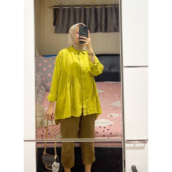 BEFAST - ZFS OOTD Kemeja OCHIA / CISS OVERSIZE SHIRT / Kemeja Oversize Wanita / Hem Kekinian Wanita Casual / Fashion Wanita Trendy / Kemeja Jumbo Maxy / Pakaian Kerja Wanita / Hem Polos Lengan Panjang / Outfit Wanita Hijab