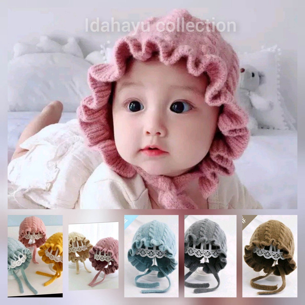 Topi Kupluk Bonet Bayi Perempuan.