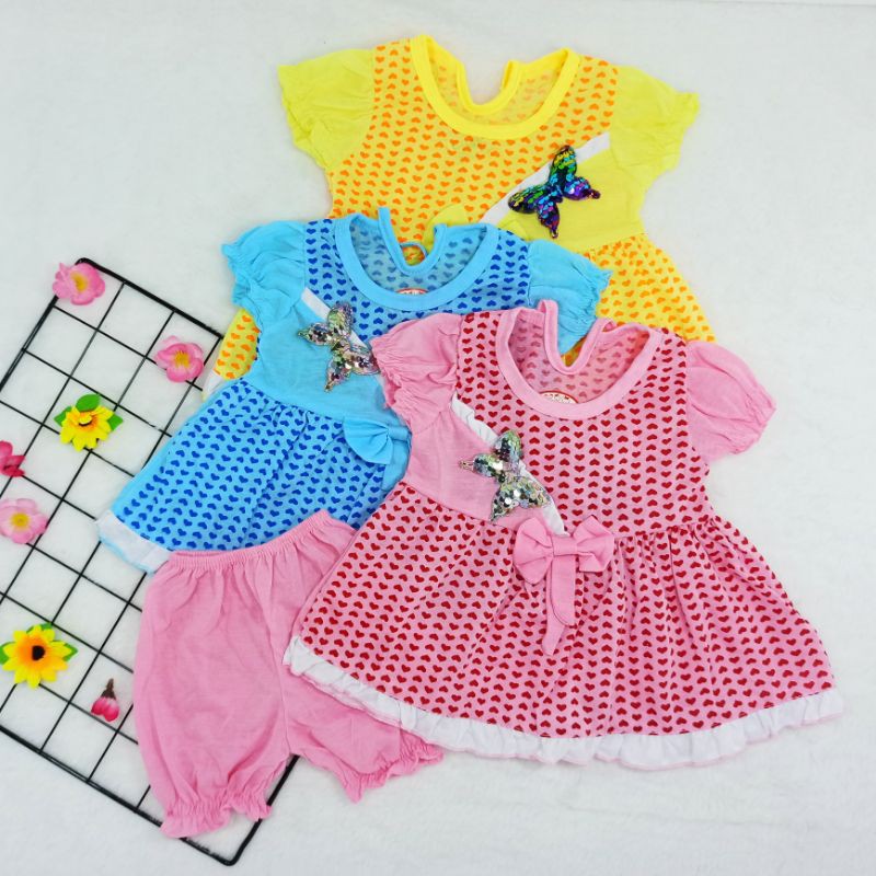 [Ss-7012] Baju Bayi Newborn 0-6bulan, Pakaian Bayi, Setelan Dress Bayi