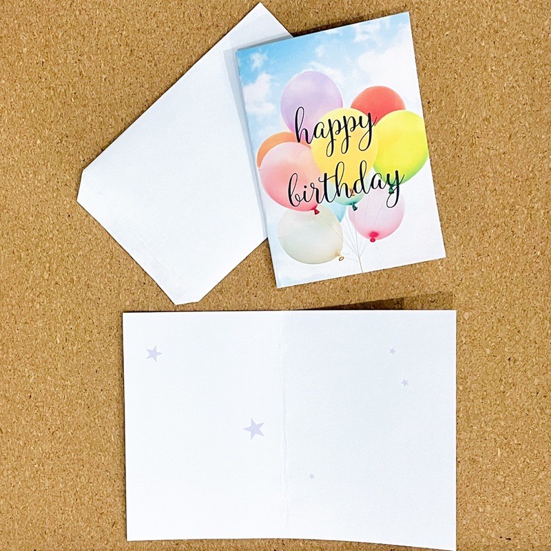 kartu ucapan greeting card kartu ucapan amplop happy birthday happy wedding netral good luck