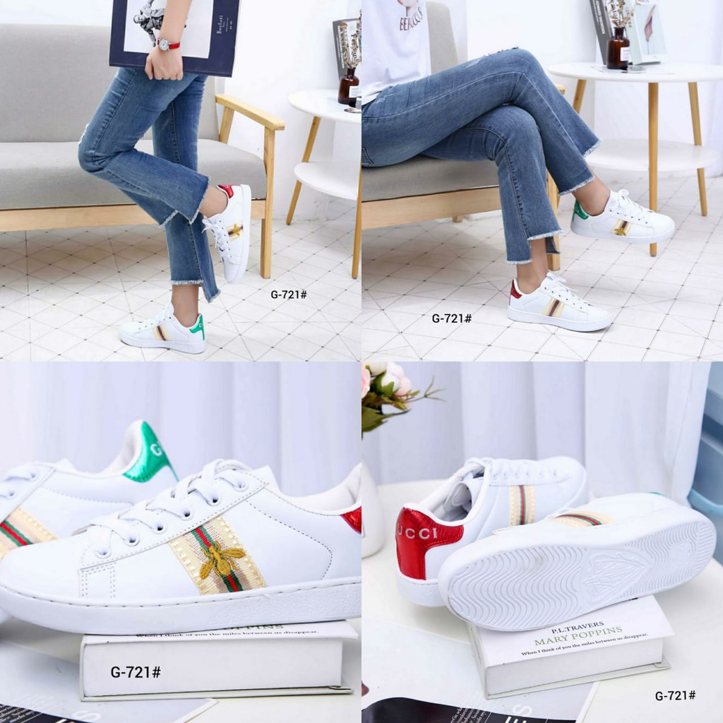 GUCCI Sneakers Gold Bee G-721 VAL SEPATU WANITA SEPATU IMPORT BATAM MURAH
