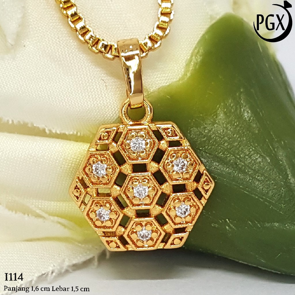 PGX Liontin Kalung Xuping Wanita Perhiasan Lapis Emas Aksesoris Fashion - I114