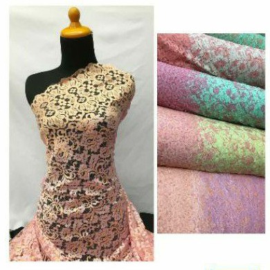 Brokat Tile Two &amp; Three Tone Bahan Seragam Kebaya Bridesmaid Kondangan