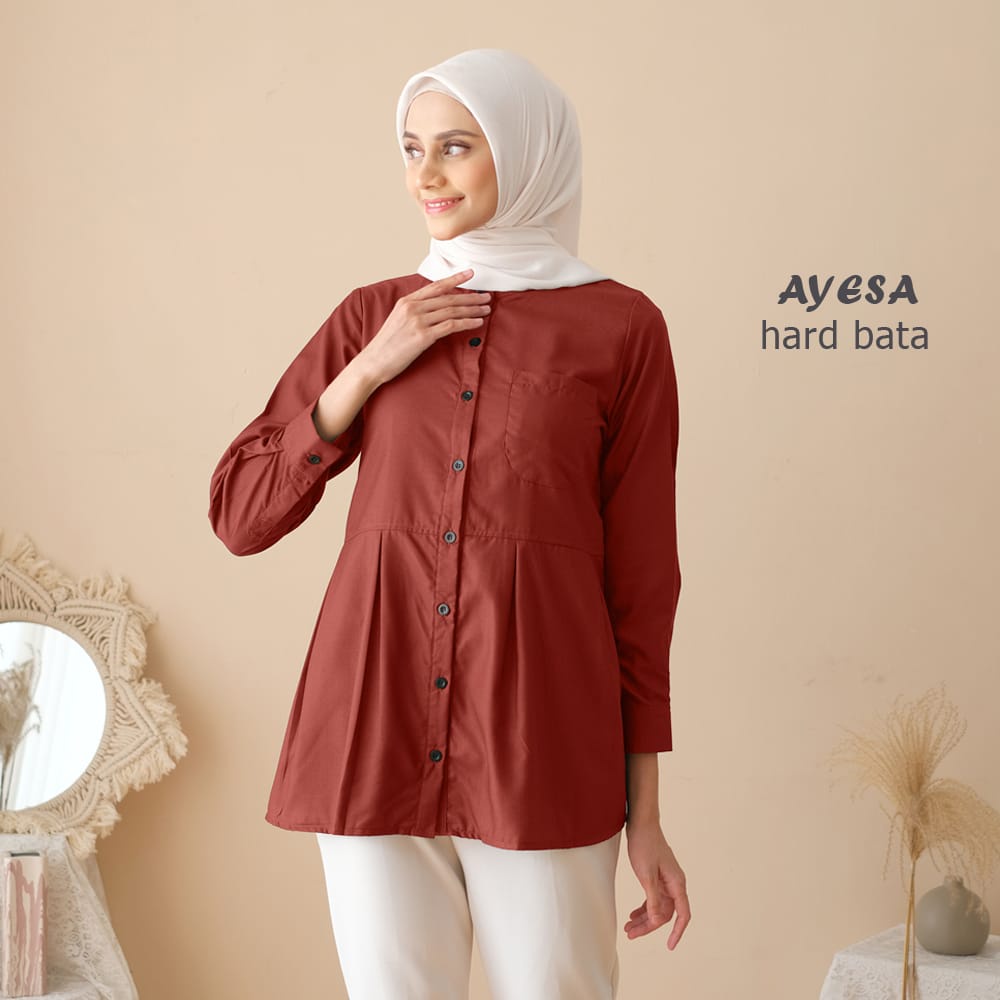 COD - M, L, XL, XXL - ORIGINAL AYESA TOP SKU KE 1 - PAKAIAN KEMEJA KERJA WANITA BY HIJAB MAMAH ICIS