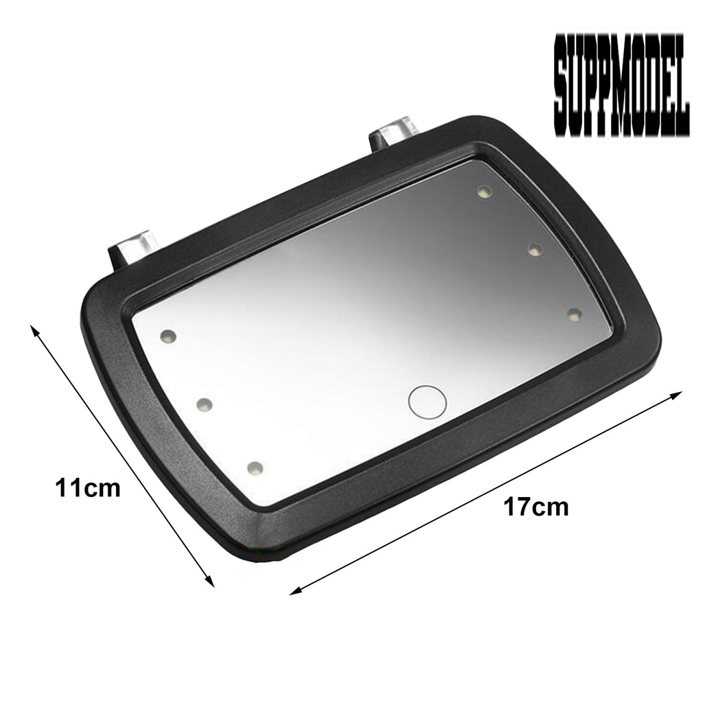 &lt; Sun Visor Mobil Model Klip On Dengan Lampu LED Anti Gores Warna Hitam