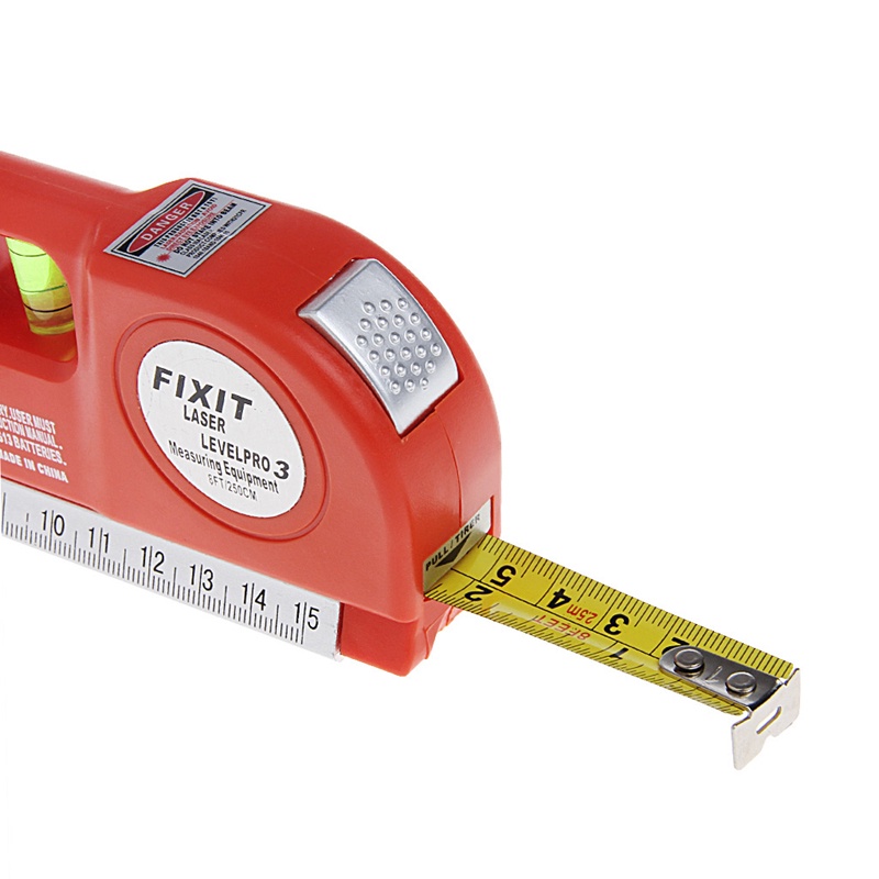 Zzz LV03 Level Horizontal Vertical Line Measuring Tape Tester/Penggaris Merah