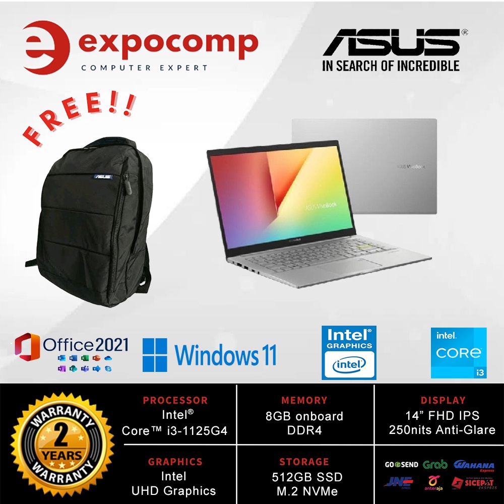 ASUS VivoBook Ultra 14 K413EA-VIPS353 SILVER CORE i3-1125G4