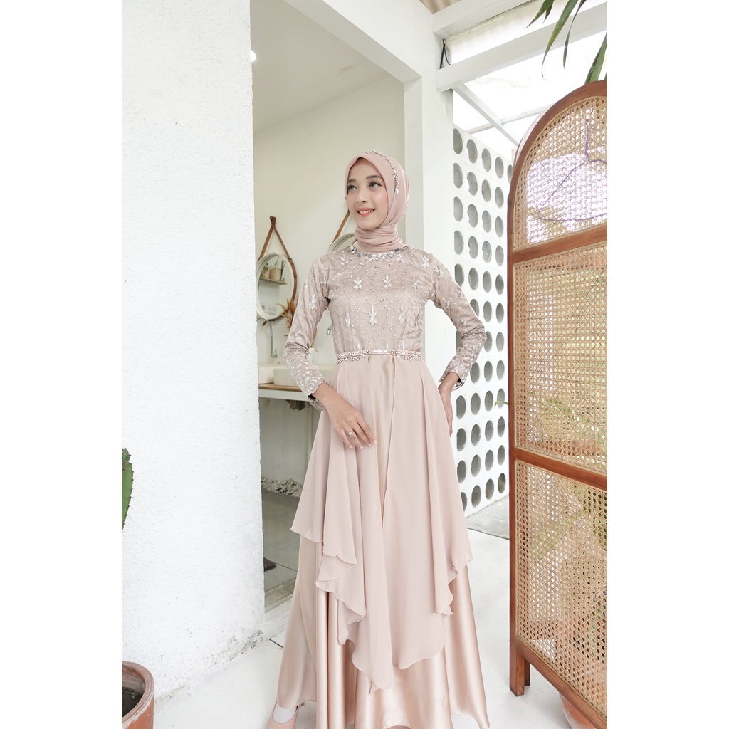 ADA JUMBO! GAMIS RIZKIYA BROKAT PLUS OUTER CERUTI KOREAN STYLE DRESS GAMIS PESTA SYAR'I BERBAGAI MODEL TERMURAH!!