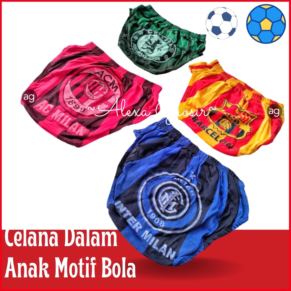 Celana dalam anak 2-3 Tahun Size M motif Bola / cd anak laki-laki /celana dalam anak murah cowok