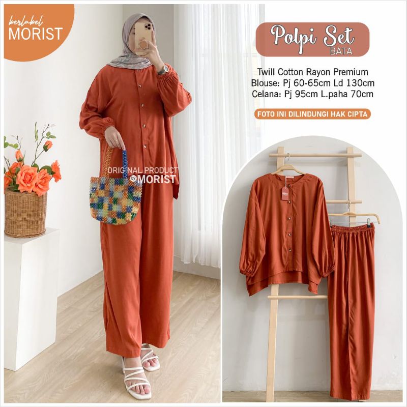RESTOCK POLPI SET ORI MOELA HIJAB /SETELAN BAHAN RAYON PREMIUM