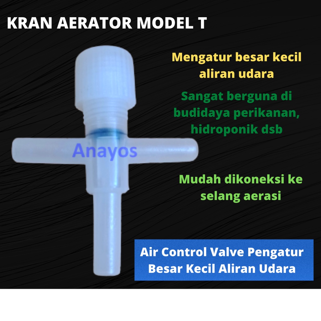 Kran MODEL T Keran Udara Plastik Aerator Aquarium Aquascape