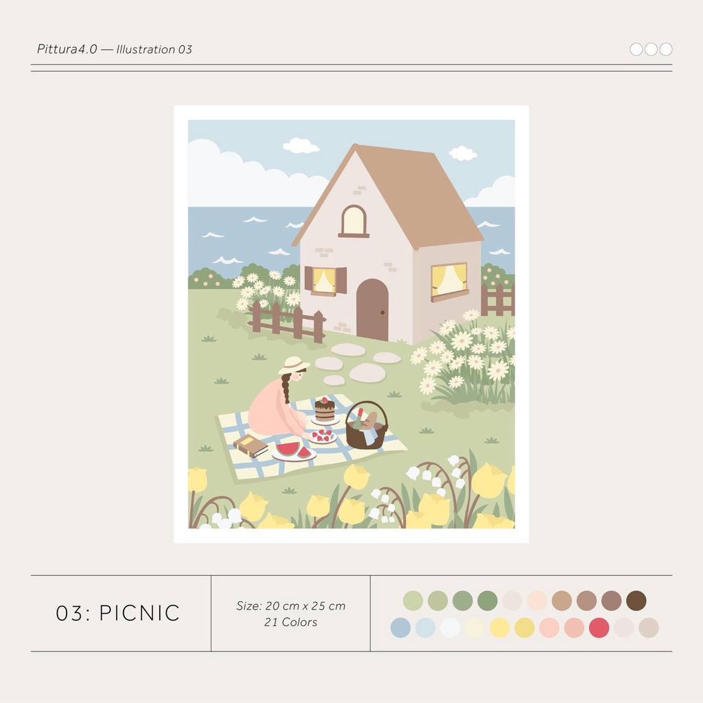 

PITTURA PICNIC kanvas lukis 25x20 paint by number me time painting kit