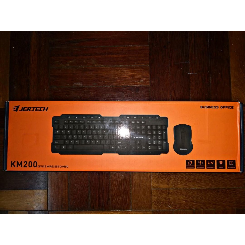 Paket 1 Set Keyboard Dan Mouse KM200 Membrane Keyboard Wireless - XOBOX