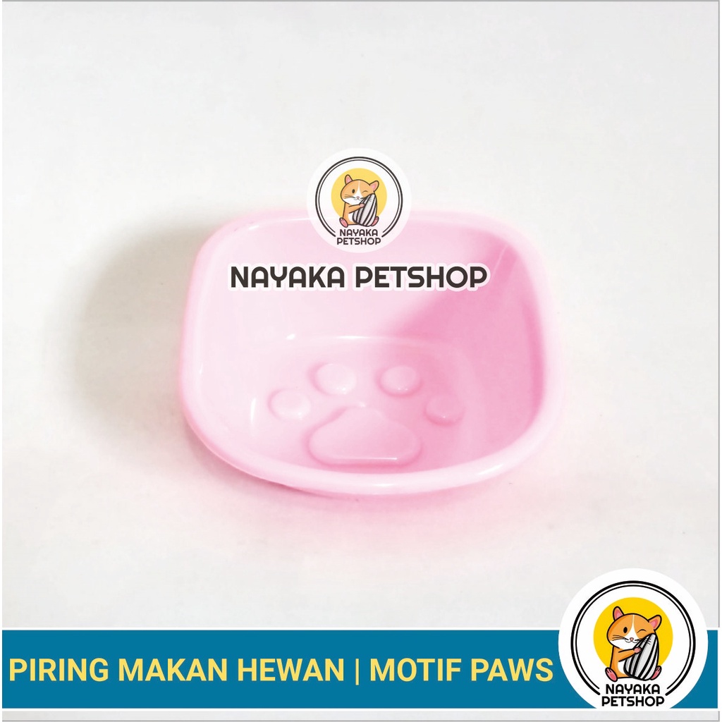 Tempat Pakan Kucing Motif Paws Pet Bowl Wadah Makan Air Piring Pakan Kelinci Musang Landak Hewan