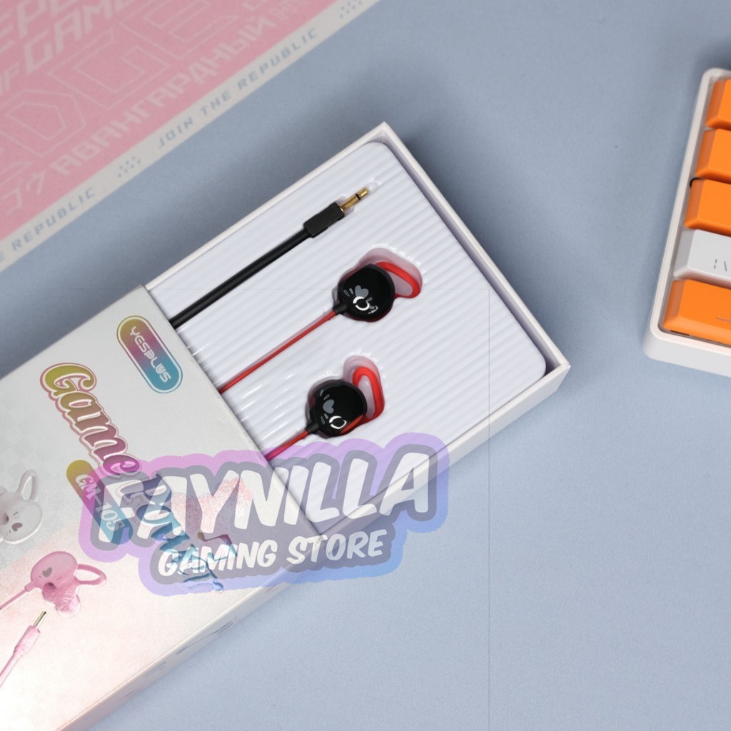 Yesplus GM 105 Gaming Earphone Pubg/Free Fire/Mobile Legends Headset Gaming Gamer Girl Pink