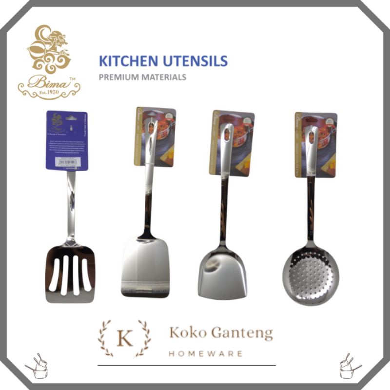 Bima One Piece Spatula Bima Turner Slotted Turner Basting Spoon Perforated Basting Spoon Wok Turner 