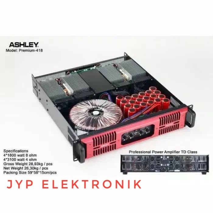 POWER AMPLIFIER ASHLEY PREMIUM 418 / PREMIUM418 / PREMIUM-418 ORIGINAL