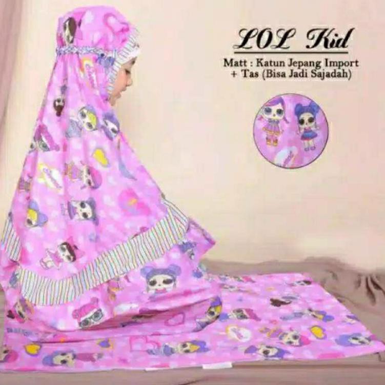 Model Terbaru Mukena Anak Katun Karakter KUDA PONI Full Motif + Free Tas yg bisa dijadikan Sajadah U