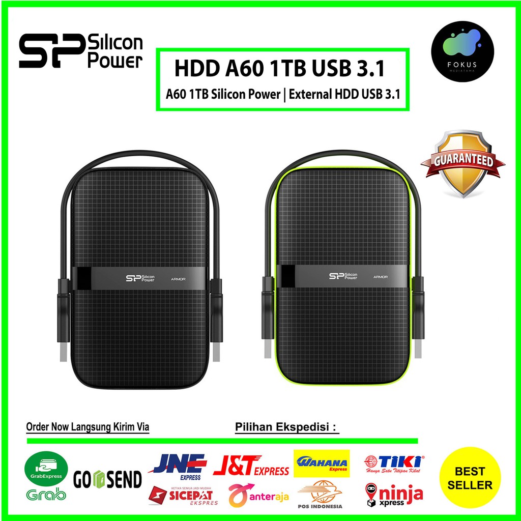 Silicon Power Armor A60 1TB HDD External Hardisk Eksternal ShockProof