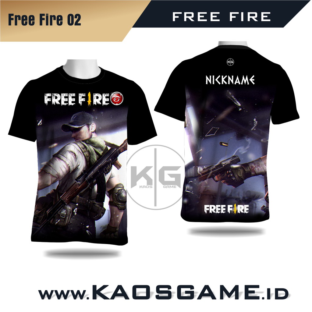 Kaos Free Fire Bisa Custom Tulisan Free Topi Shopee Indonesia