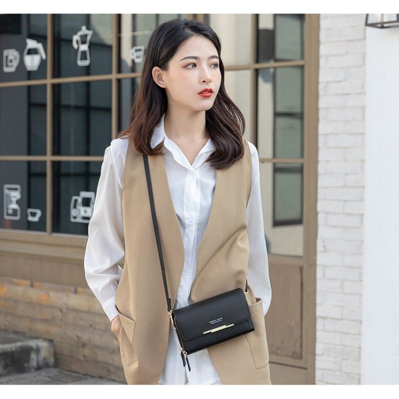 FOREVER YOUNG - Tas Dompet Selempang HP Wanita HITAM | Original