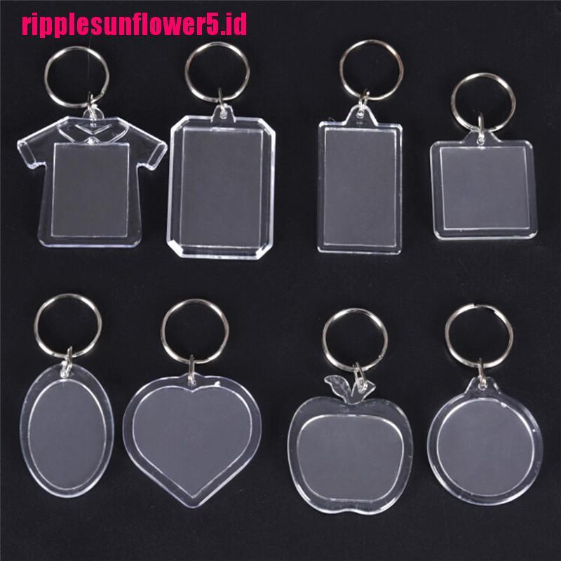# Kaos T-Shirt Wanita Lengan Pendek Motif Print #5pcs Gantungan Kunci Bingkai Foto Kosong Transparan