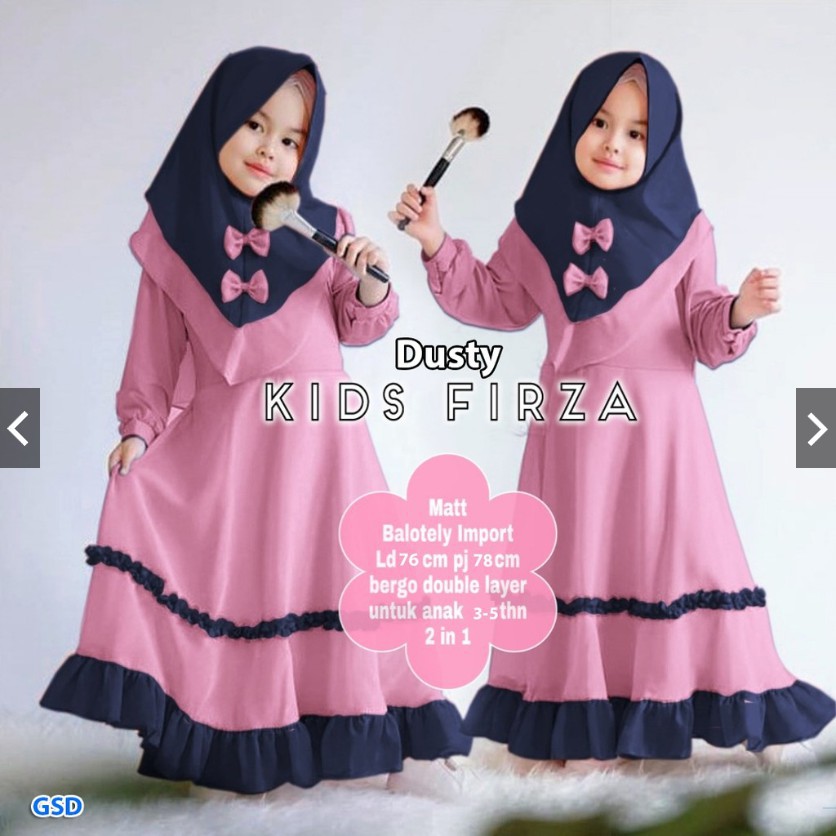 CALYA Gamis anak Jersey / gamis anak perempuan 1-8 th / MODEL SAEFA