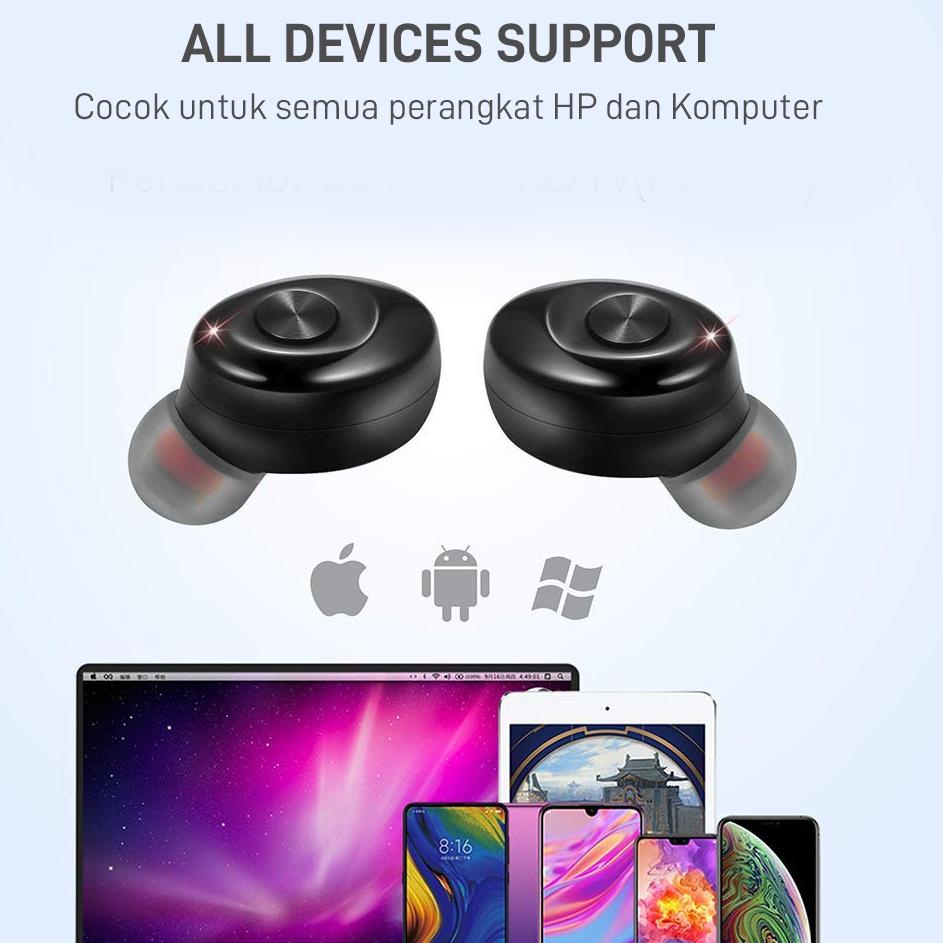 {MRN.19Au22н} MOFIT Headset Earphone MO-16 Blueatooth 5.0 True Wireless Stereo TWS Earbuds