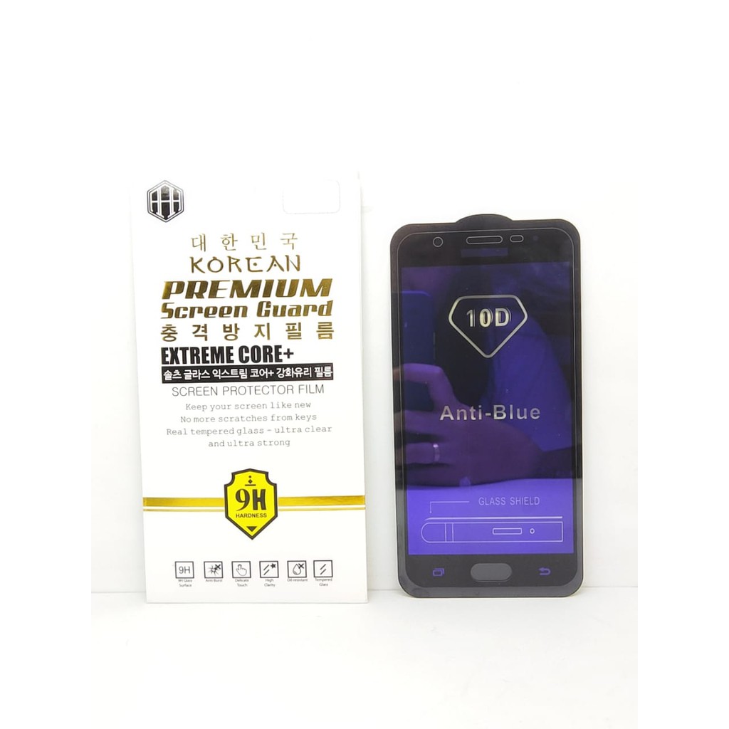 KOREAN Blue Ray 10D Samsung J7 Prime G610F 5.5 inchi Tempered Glass FULL GLUE ANTI RADIASI