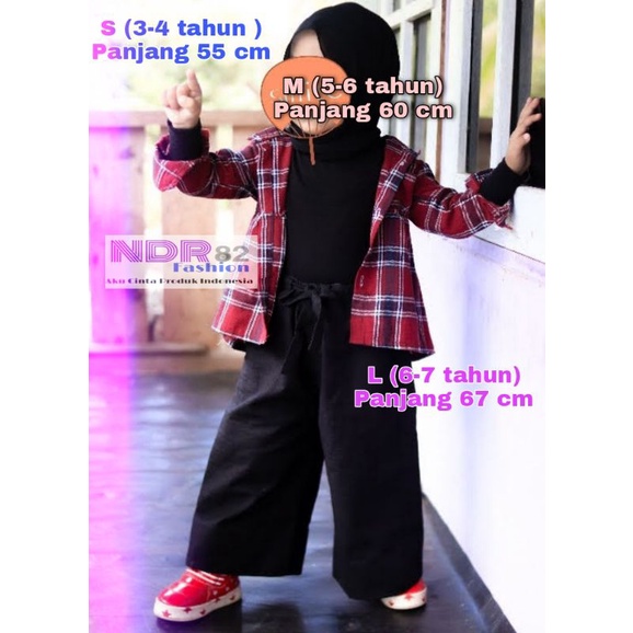 CELANA KULOT ANAK  KATUN CIGARET  S M L 3-7 TAHUN-1