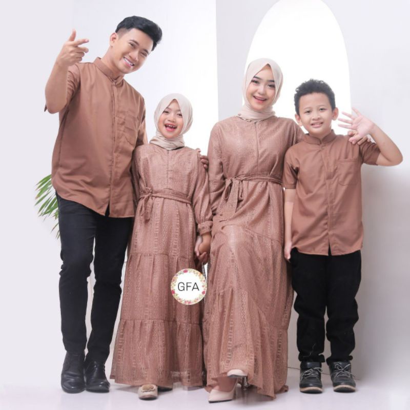 SET FAMILY RAYA SERIES TERBARU / BAJU COUPLE KELUARGA LEBARAN / SARIMBIT GAMIS SERAGAM MUSLIM AYAH IBU ANAK BAHAN BERKUALITAS MAXMARA PREMIUM ADEM TEBAL MEWAH MODERN KEKINIAN