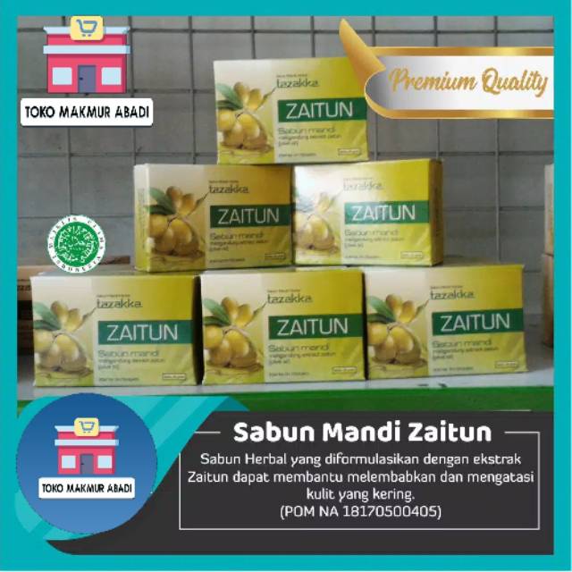 Sabun Mandi Herbal Zaitun Pelembab Kulit Halal BPOM 90gram - Sabun Zaitun