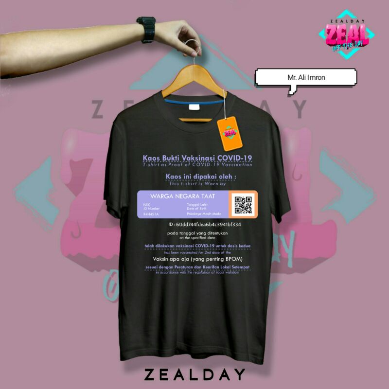 Kaos Bukti Sudah Vaksin Kaos Vaksin