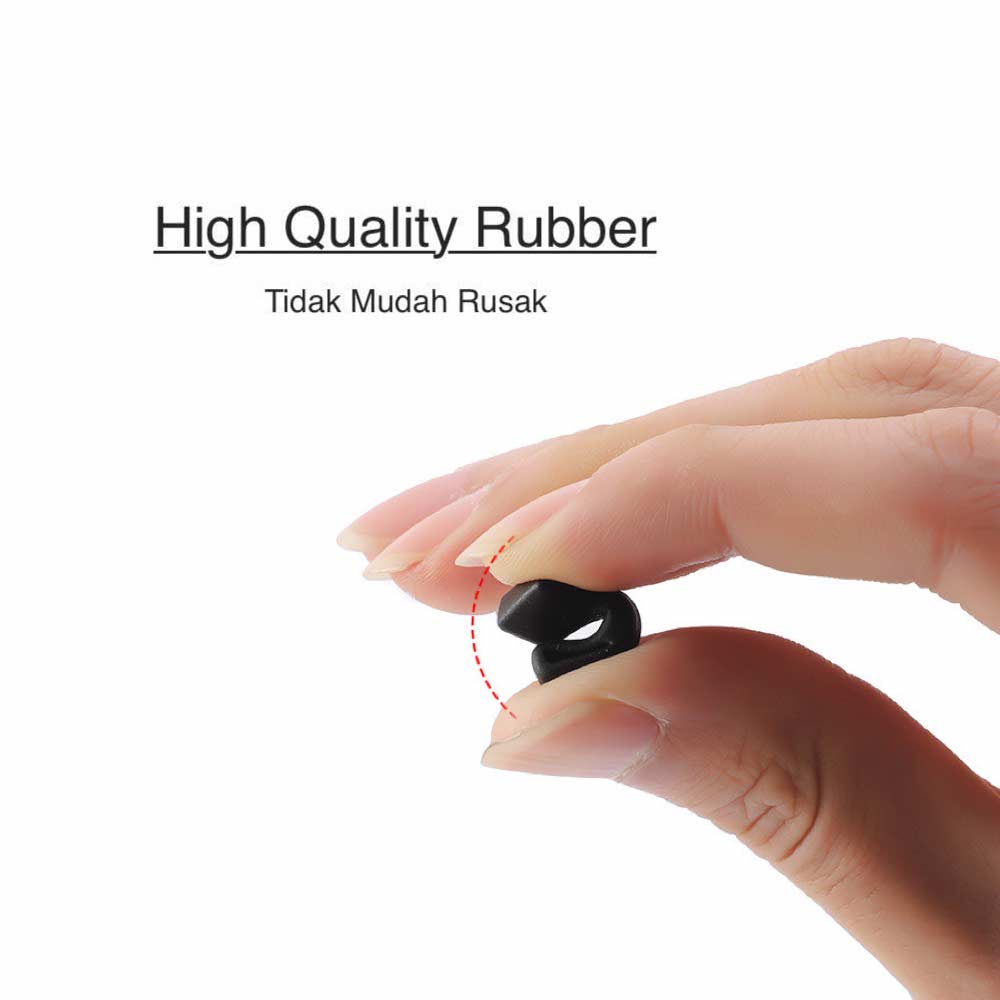 1 Pasang [ Hitam ] Pengait Kacamata Silikon - Anti Slip - Earhook Silicone - Penahan Hijab Style - KP8078