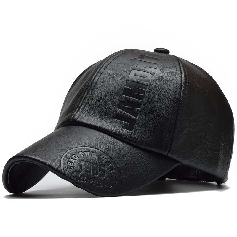 DISCON!!! Topi Trucker Baseball PU Leather Jamont Desain Kulit Sintetis