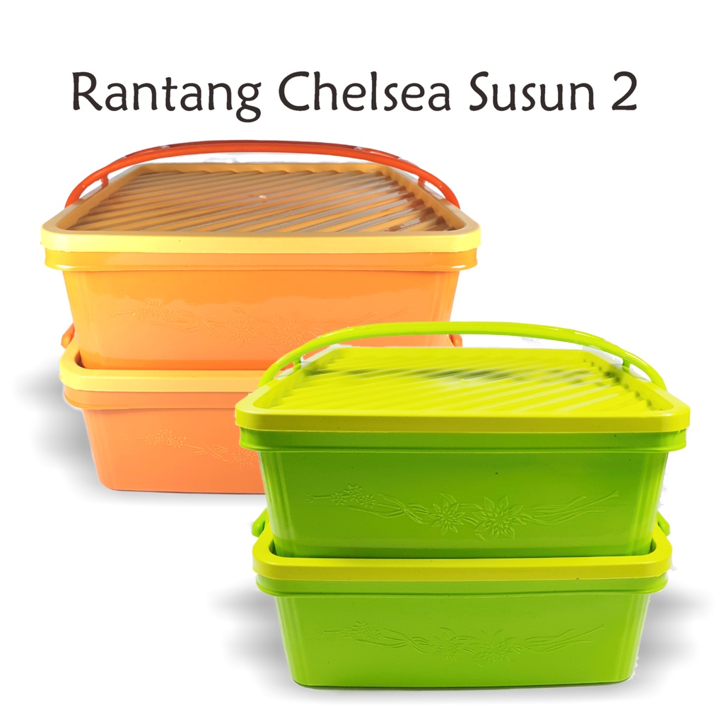 Rantang Chelsea plastik susun 2/ Lunch box plastik/ Rantang susun 2 kotak (RT CHELSEA SSN 2)