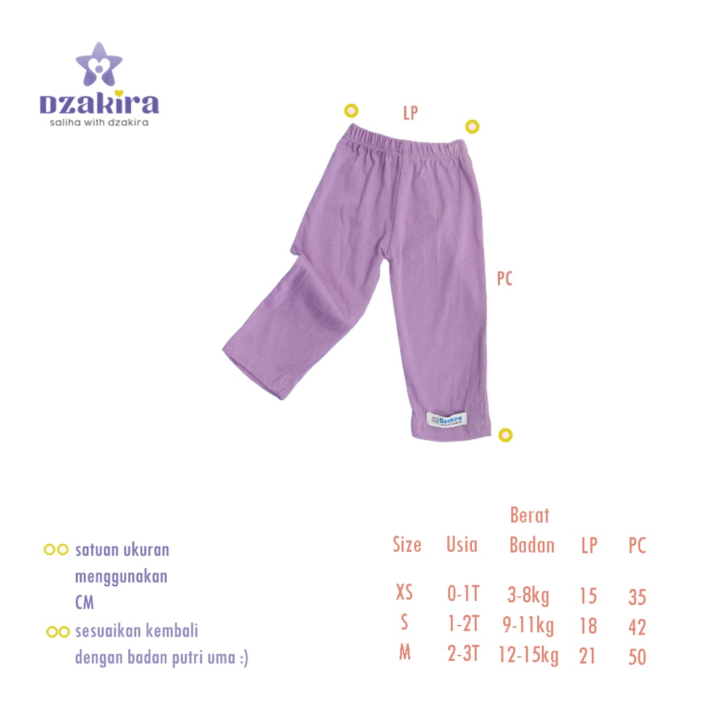 CELANA LEGGING BAYI 0-3Tahun cotton combad 24's ORIGINAL by DZAKIRA