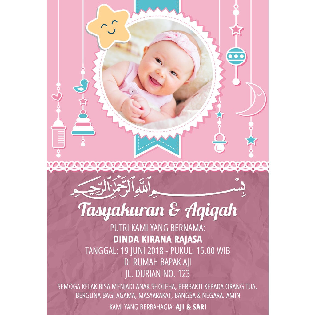 30 Template Desain Aqiqah Model Terbaru PSD Photoshop Siap edit