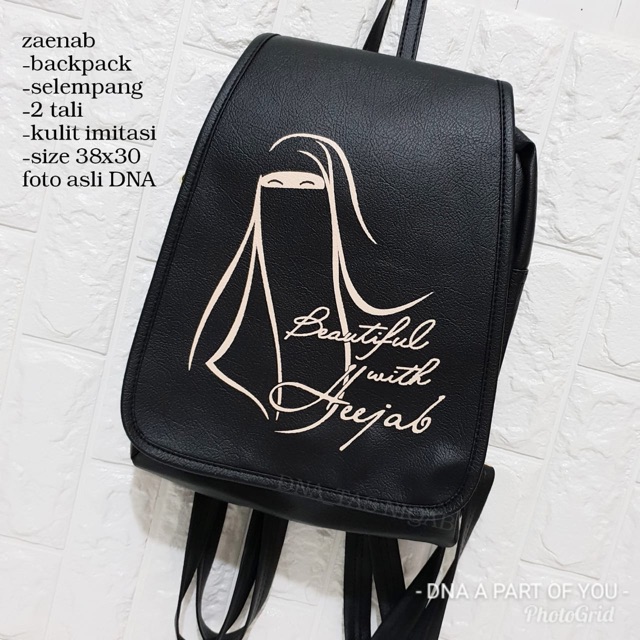 (COD)Tas Ransel Beautiful  SINGLE_HIJAB SERIES_Cadar dan Kecemata Murah Meriah