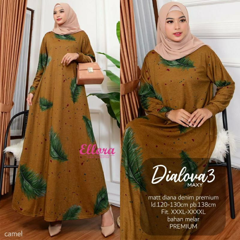 DIALOVA MAXY / TAROSA MAXY / R FASHION / TERLARIS / TERMURAH  / COD  BAYAR DITEMPAT / GAMIS KONDANGA