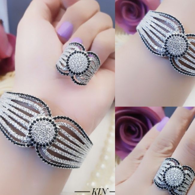 Xuping Set Gelang dan Cincin Semi Berlian S760