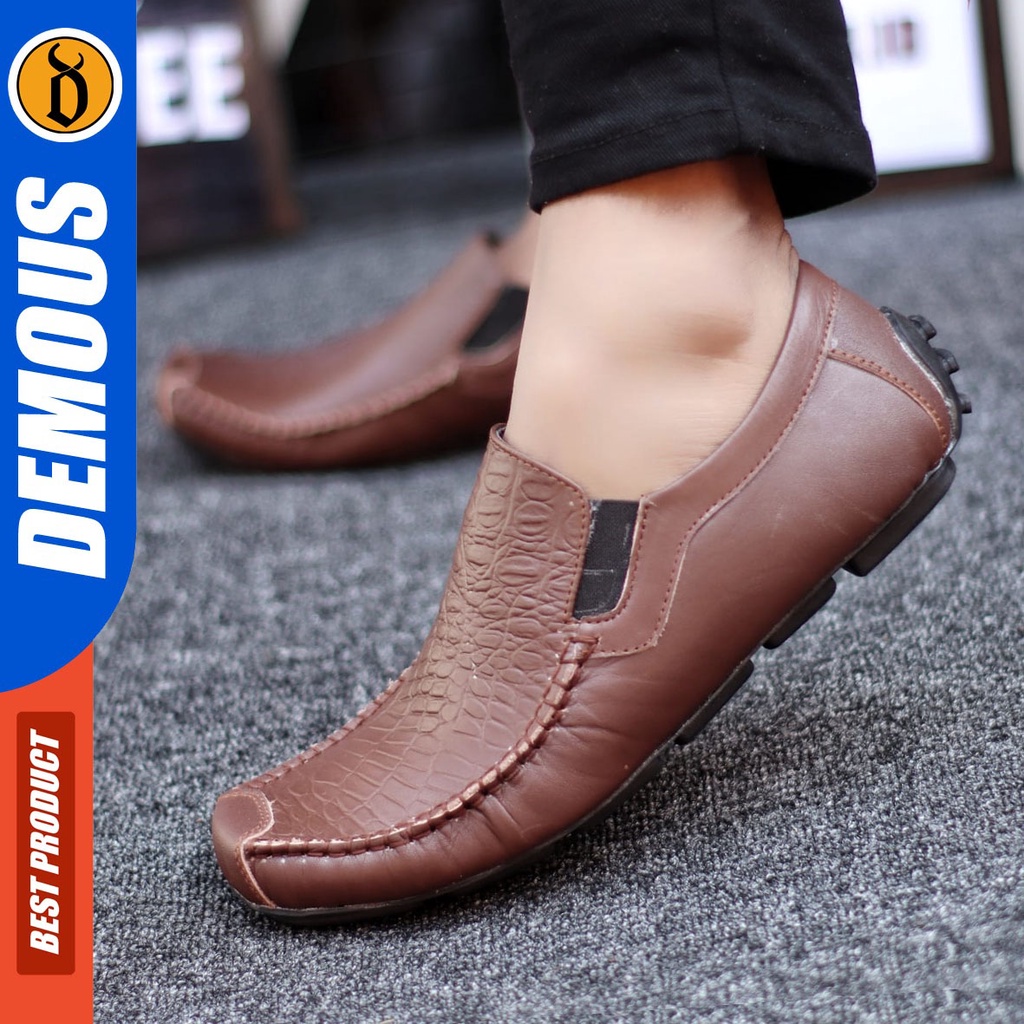 Sepatu Slip On Pria Casual Kulit Asli DEMOUS FRIDZ