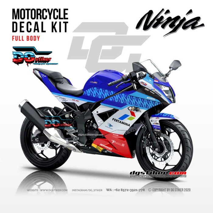 Decal Sticker Ninja 250 RR Mono Mandalika Racing