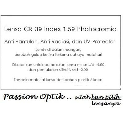 Lensa Sv. Cr-39 Index 1.56 Photocromic