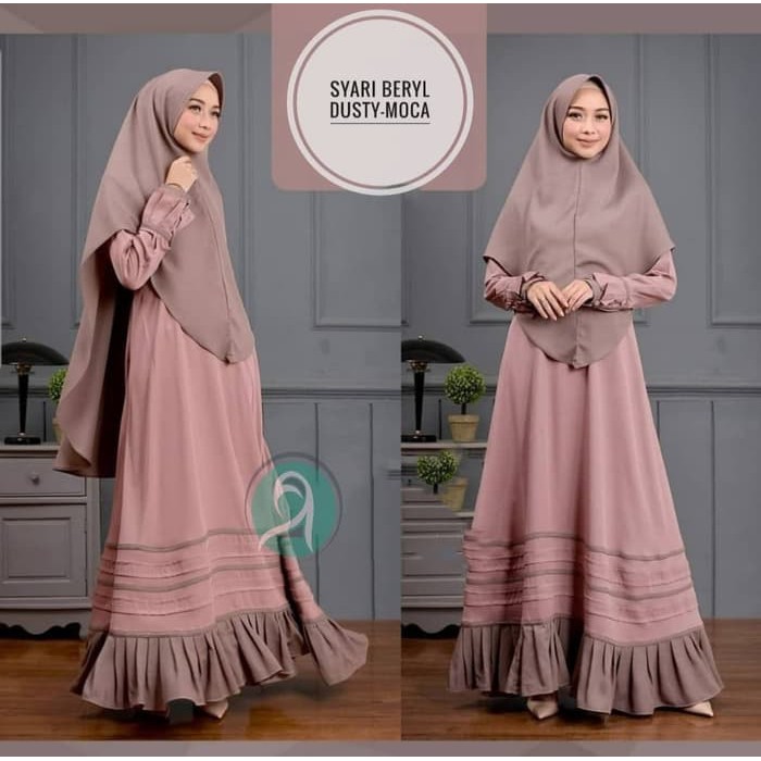 (Promo) Set Syari Polos Maxmara Lux Anayah Real Pic Haji Umroh Gamis Syari Hijab Syari Bahan Lembut