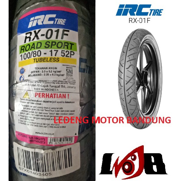 IRC 100/80-17 RX 01 Front Road Winner Ban Tubeless Motor Sport